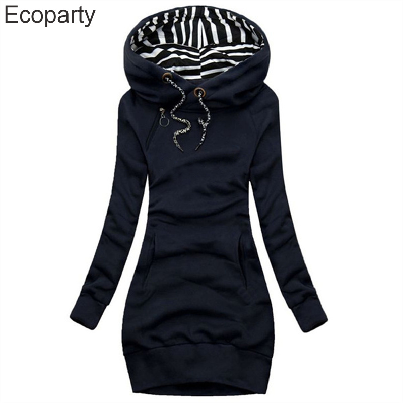 Robe sweat à capuche monochromatique à manches longues, robe sweat-shirt, pull à capuche mince, cordon de serrage de proximité, décontracté