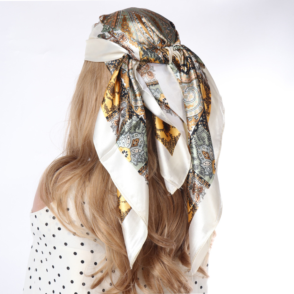 Vintage cajou Paisley imprimé Foulard de cheveux Design de mode bandeau Foulard Bandana cheveux châle enveloppement cheveux accessoires pour les femmes