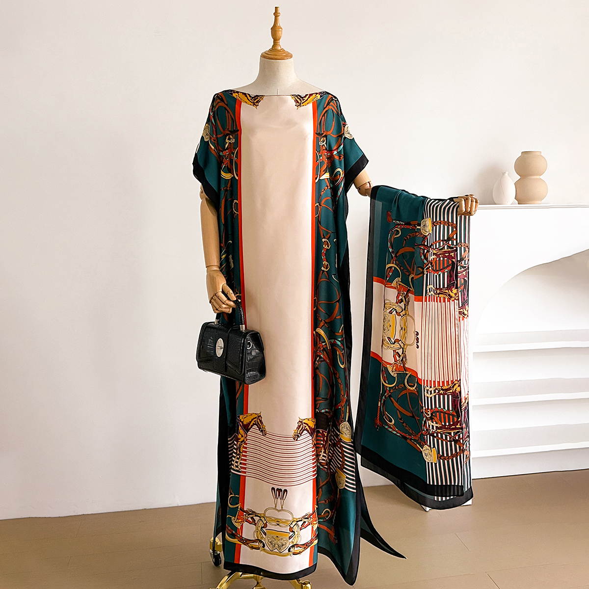 Robes africaines pour femmes, nouvelle mode d'été 2021, élégantes, en soie imprimée, longue, Hijab, Kaftan, surdimensionnées, Abaya du koweït