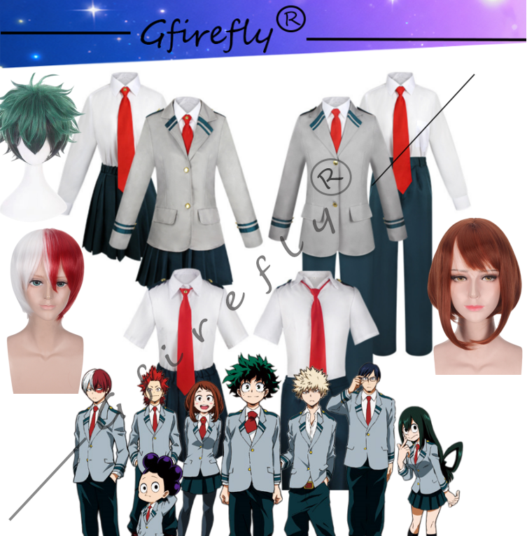 Costume de Cosplay Anime My Hero Academia Ochaco Uraraka Izuku Midoriya, le même Style d'uniformes scolaires pour hommes et femmes