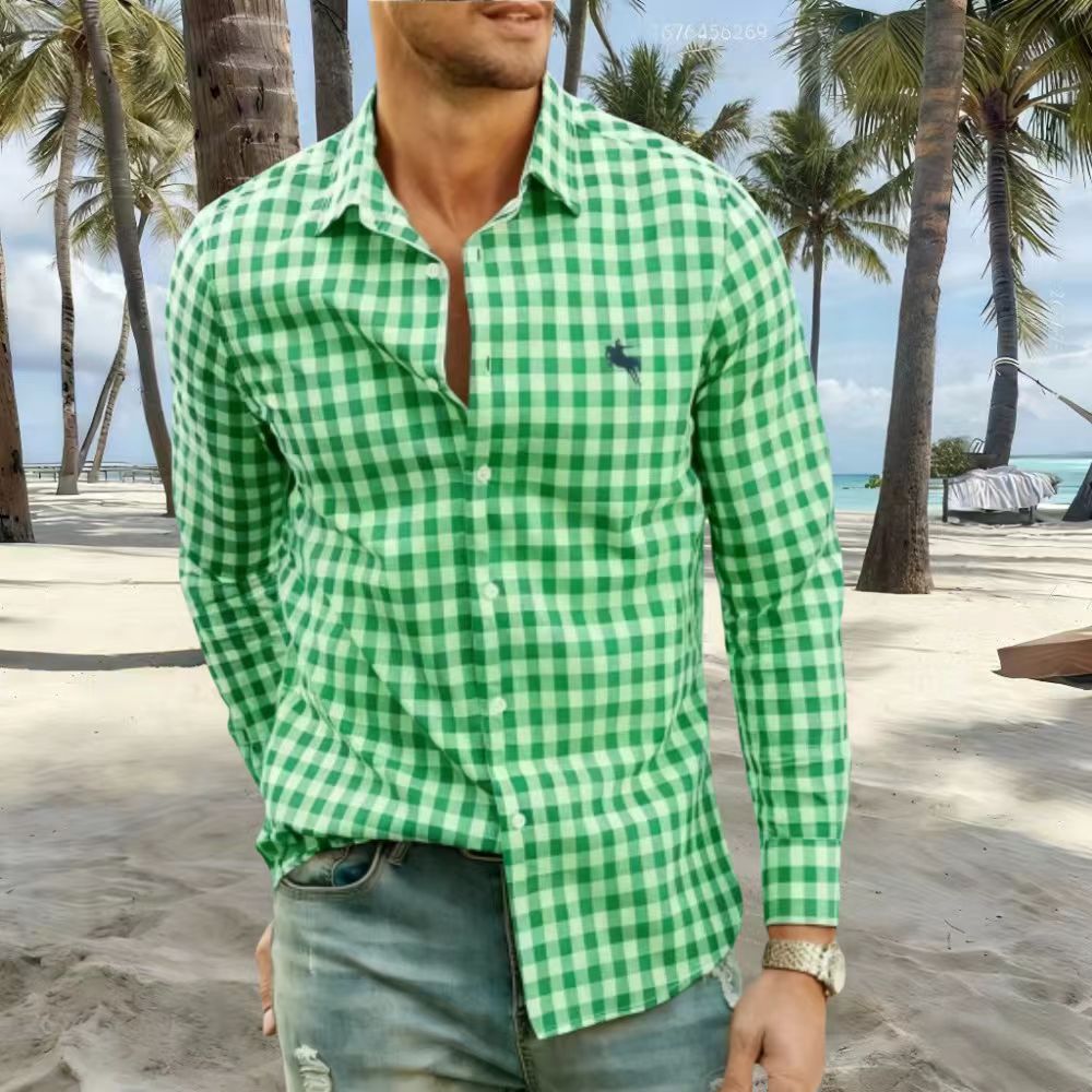 Nouvelles chemises pour hommes disponibles en styles rayés et à carreaux, avec différentes couleurs au choix. Cette chemise décontractée à manches longues