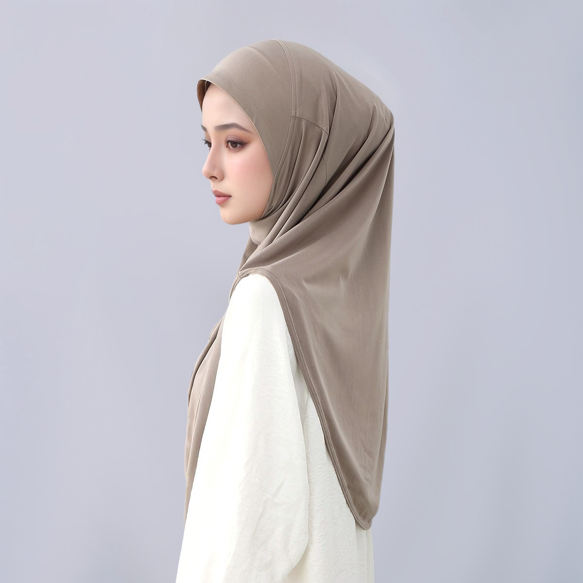 Femmes musulmanes instantané Hijab islamique couleur unie casquette intérieure malais Double menton Undercap dames cristal chanvre Bonnet chapeau Tuban Bandan