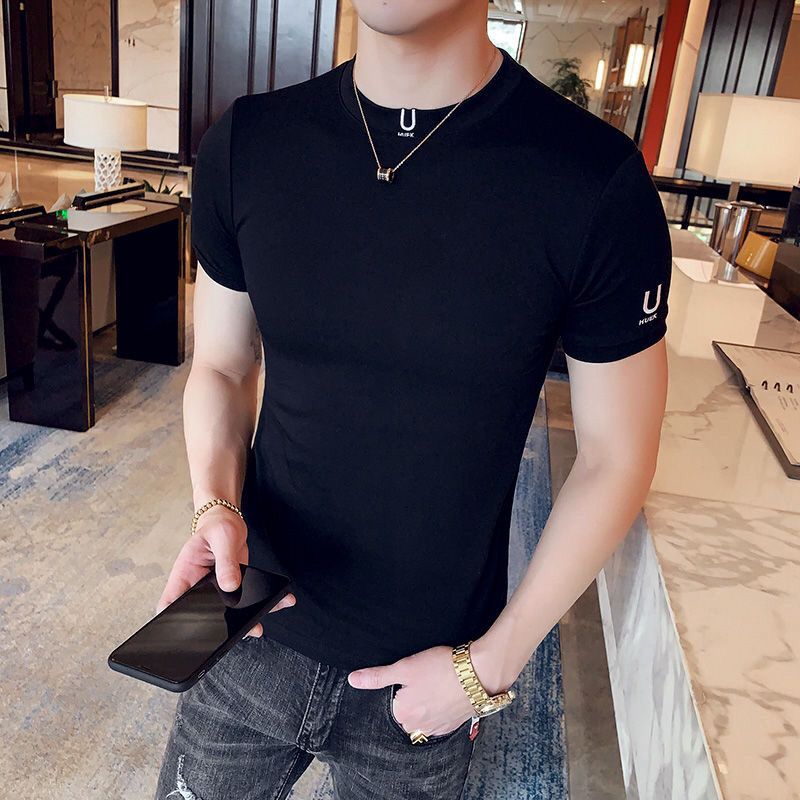 T-shirt noir pour homme, vêtement simple, Streetwear, slim, Muscles, Gym, homme ordinaire, Cool, ample, esthétique, Xl, vente en gros
