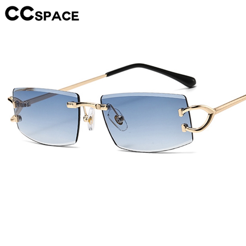 Lunettes de soleil carrées sans monture pour femmes, lunettes de soleil dégradées, lunettes de soleil décontractées, protection solaire, créateur de marque, luxe, nouveau, 300409