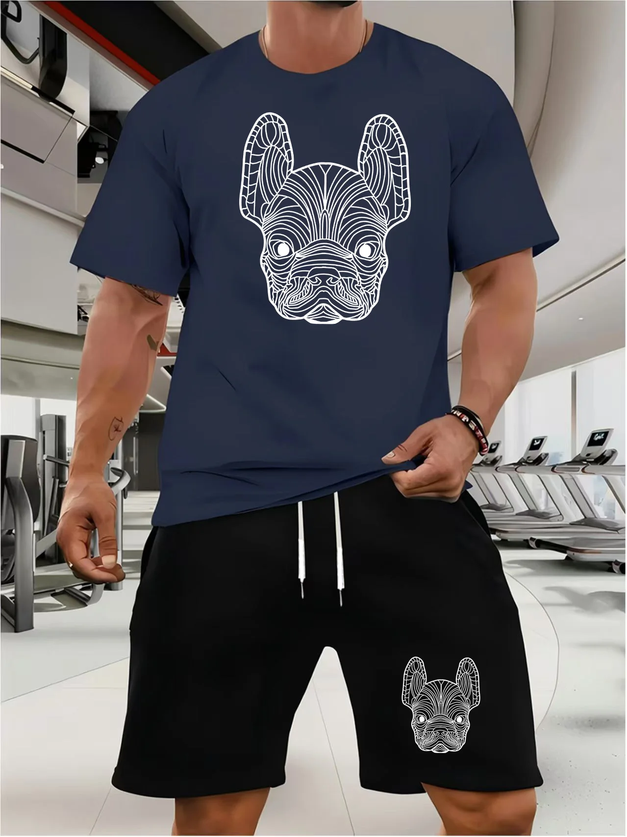 Costumes tendance pour hommes Ensemble de shorts d'été pour hommes Tenue de sport T-shirt à manches courtes pour étudiants Ensemble de 2 pièces Survêtements pour hommes Vêtements décontractés pour hommes