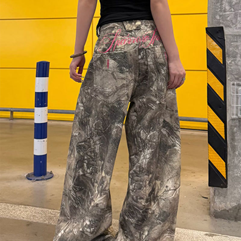 Jean baggy gothique pour femmes, style Y2K américain des années 2000, broderie, pantalon en jean vintage Harajuku, denim oversize, automne