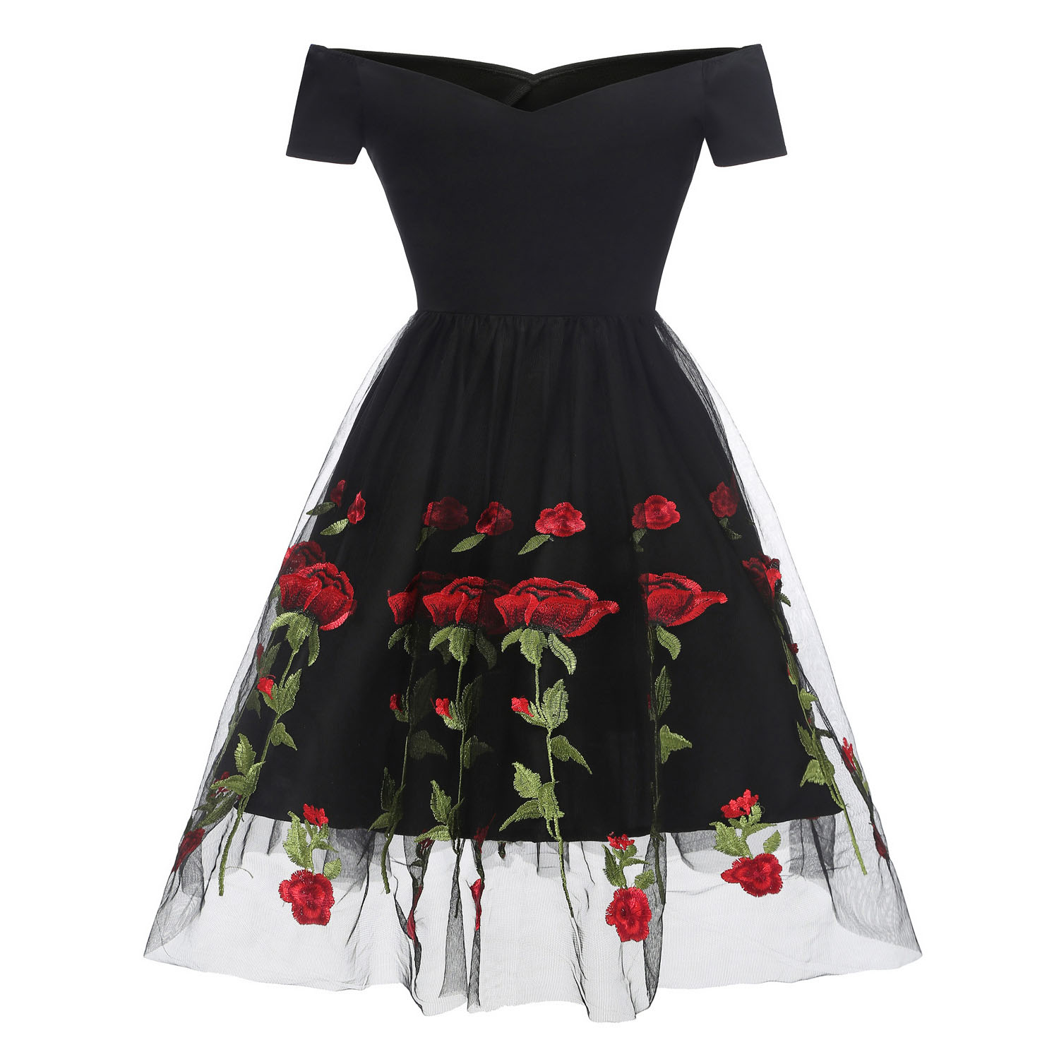 Robe de soirée brodée de fleurs roses pour femmes, col en V, élégante, maille plissée, imprimé Floral, tunique mi-longue blanche, Vintage, formelle, 2025