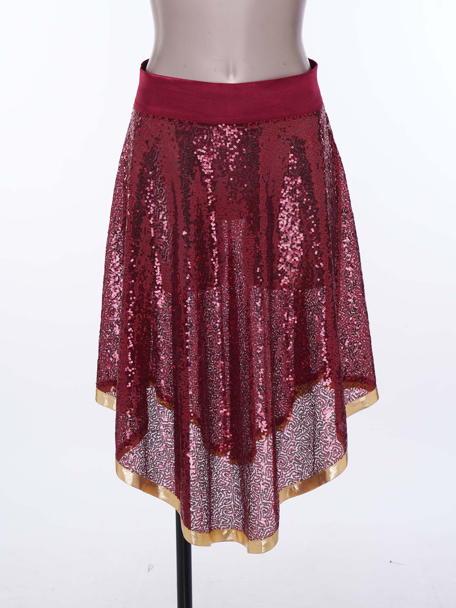 Costume de danse liturgique pour femmes, 2 pièces : robe tunique à manches longues évasées et jupe à paillettes pour la prière et la danse en église