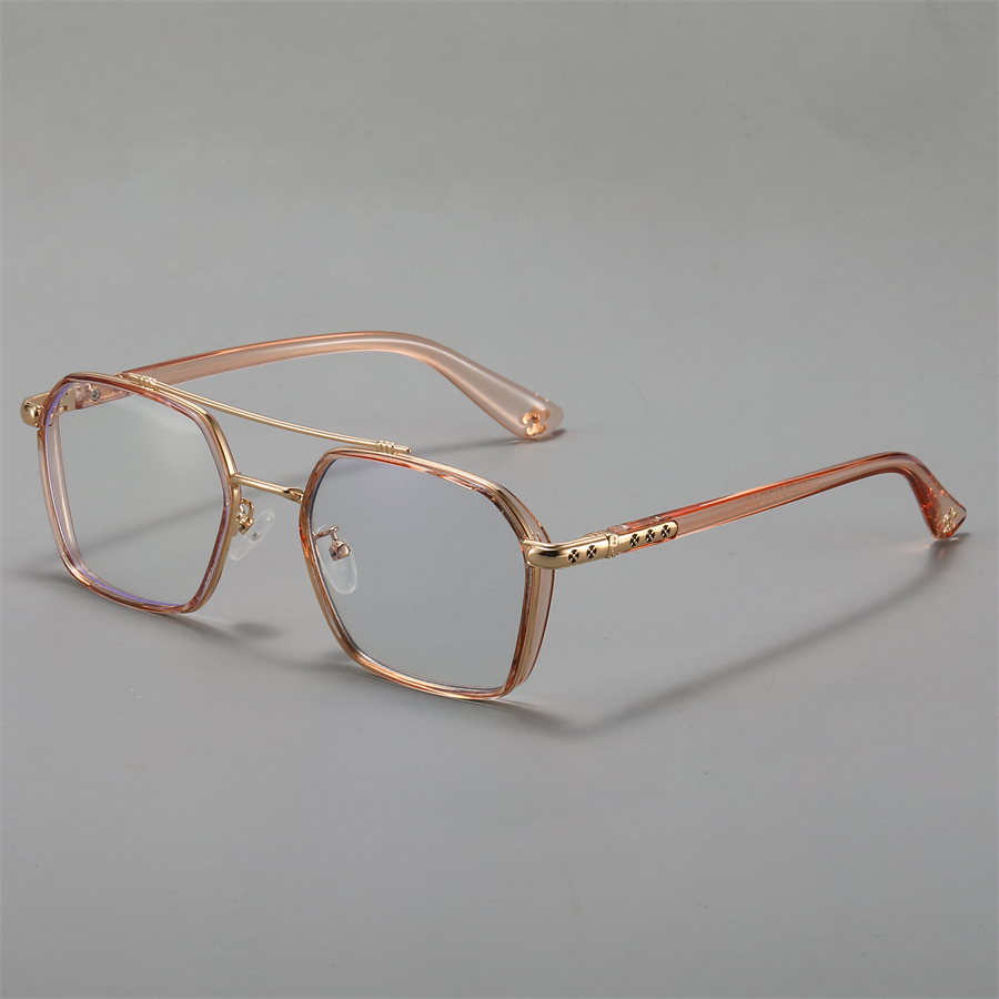 Lunettes de vue rétro à double pont avec verres transparents géométriques, pour hommes et femmes, idéales pour un usage quotidien
