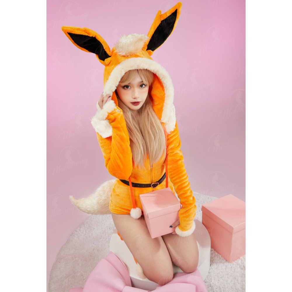 Mobbunny PM Derivative – body en peluche pour femme, barboteuse à capuche et chaussettes avec ceinture et queue, Costume de Cosplay