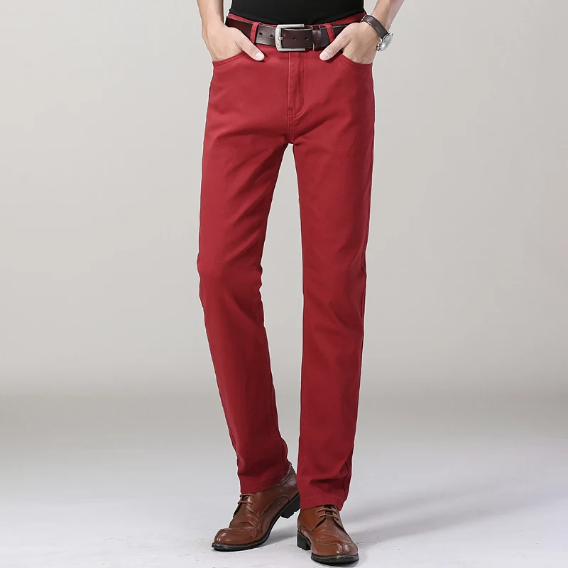 Jean Slim artificiel astique Blanc Pur pour Homme, Pantalon à Jambes Droites, Mode Business, Décontracté, Moyen Âge, Haut de Gamme