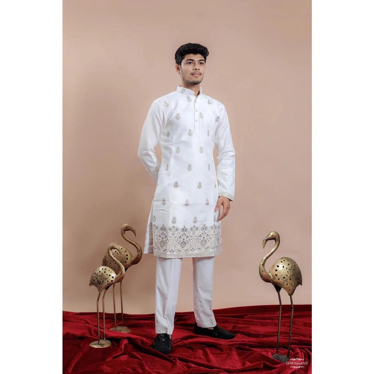 Caftan musulman Kurtta dubaï pour hommes, manches longues, Style ethnique, col montant, vêtements arabes, style National du moyen-orient