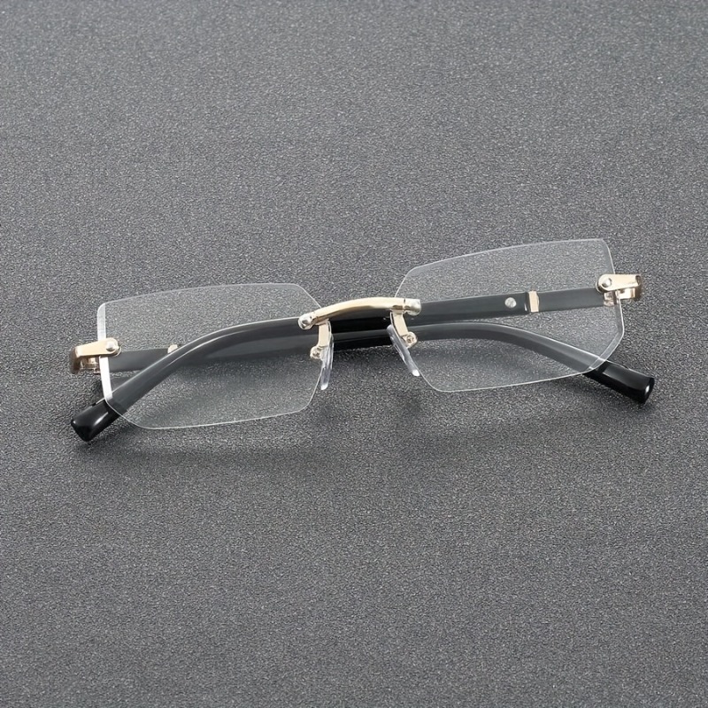 1 paire de lunettes carrées sans monture minimalistes et tendance pour hommes, adaptées à un usage quotidien, à la maison et pour la photographie