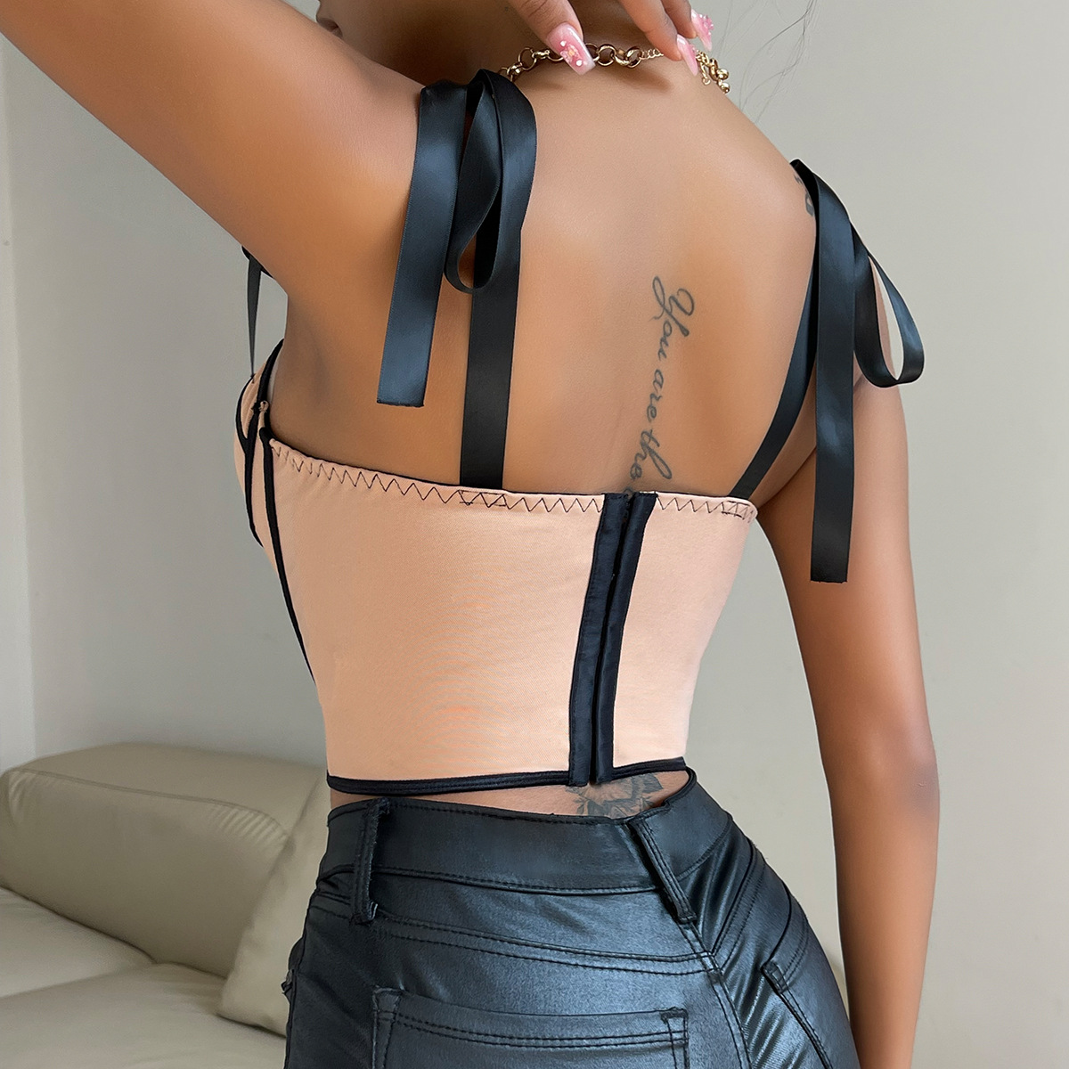 Corset en arête de poisson pour femmes, haut court élégant, bus intégré, club, fête, sexy, 2024