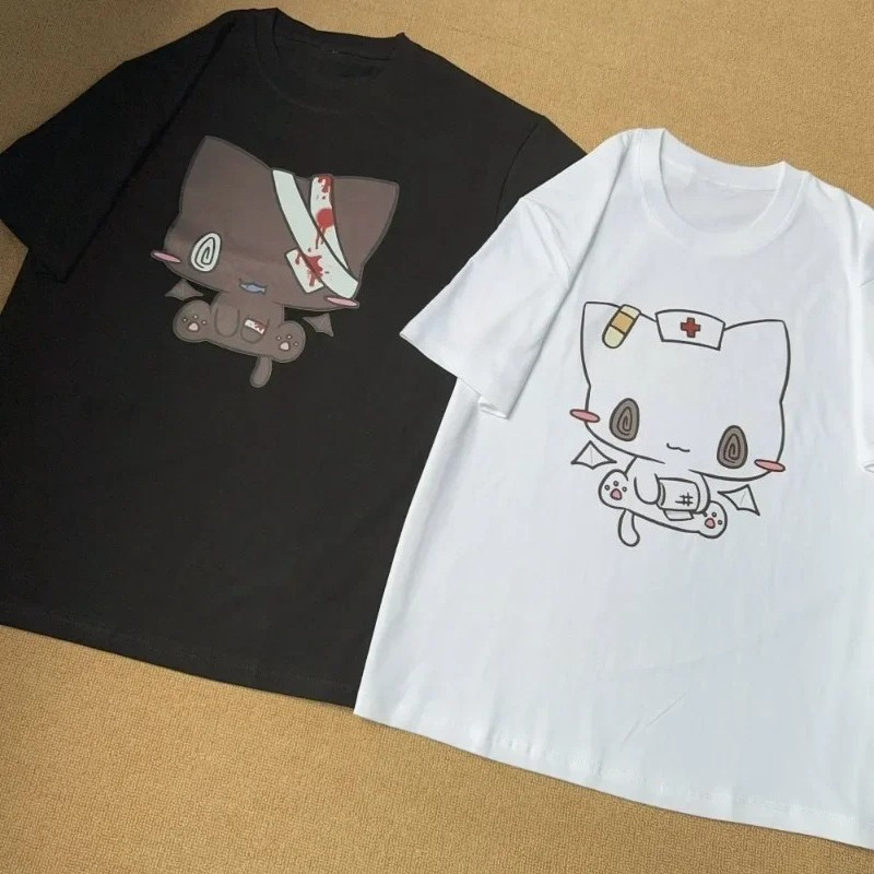T-shirts pour femmes, imprimés de dessins animés, drôles, pour couples, manches courtes, col rond, amples, style Y2K Harajuku, hauts décontractés pour femmes, streetwear