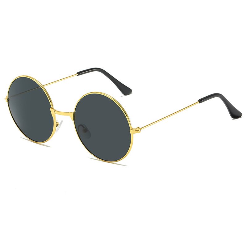 Lunettes de soleil classiques vintage à monture ronde pour hommes et femmes, design de marque, verres solaires unisexes en métal rouge océan et jaune, lunettes de vue 2026