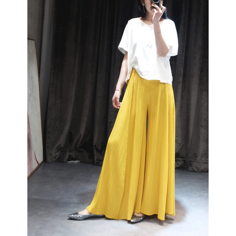 ATA YAKE-Pantalon plissé à jambes larges pour femme, mode coréenne printemps été automne, sarouel drapé, droit décontracté fjake