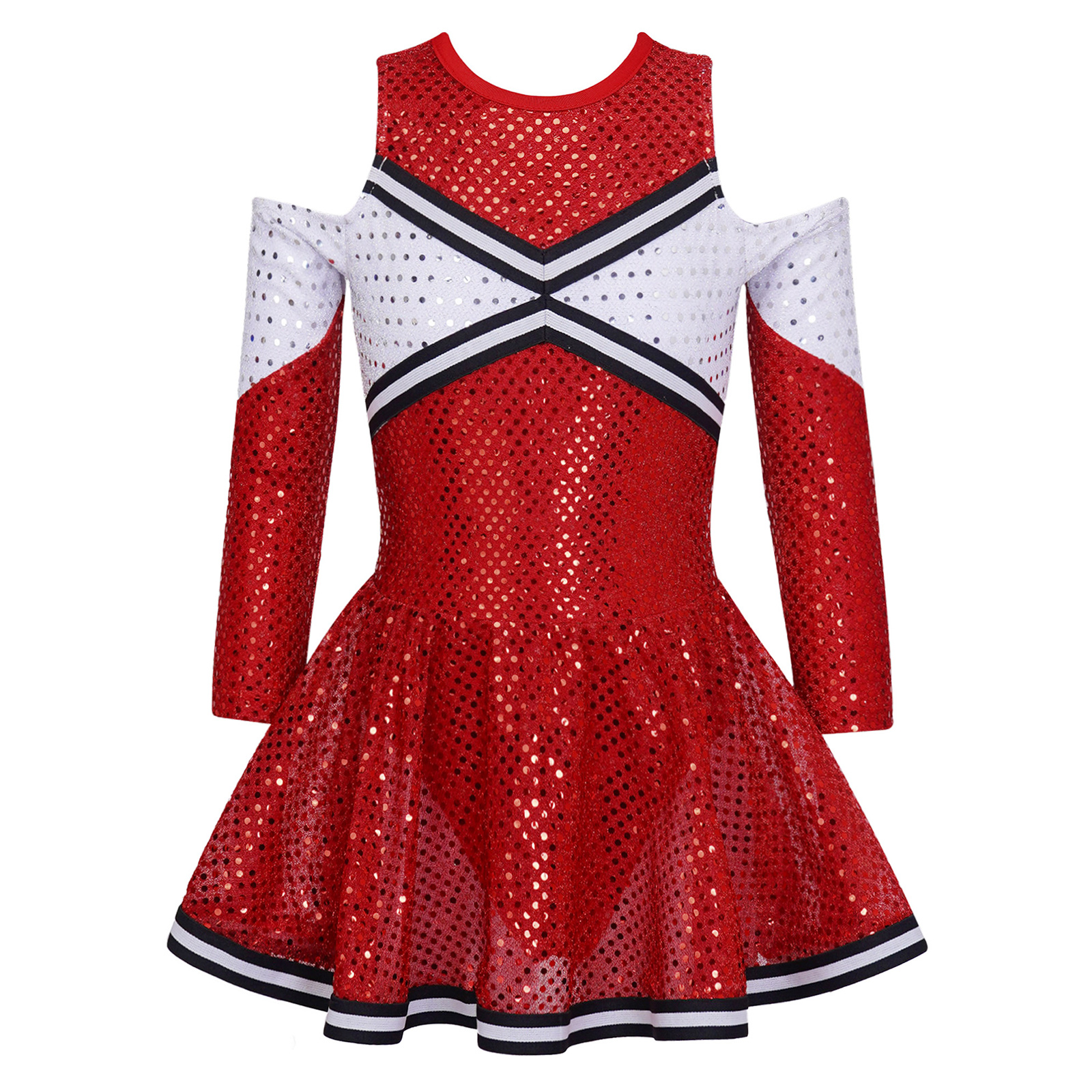 Costume de pom-pom girl pour enfants, uniforme de pom-pom girl musical, tenue de cosplay d'Halloween, tenue de danse d'encouragement imbibée, fête du lycée