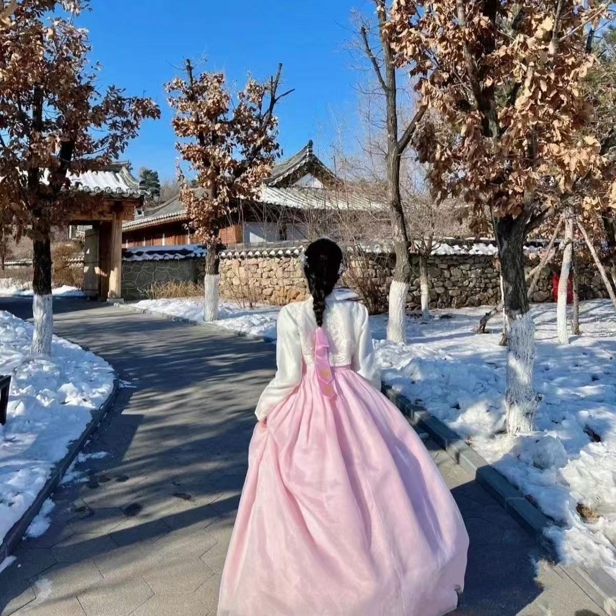 Robe traditionnelle coréenne Hanbok de Style palais pour femmes, grande jupe, ourlet, costume pour filles, vêtements de photographie de danse folklorique Hanbok