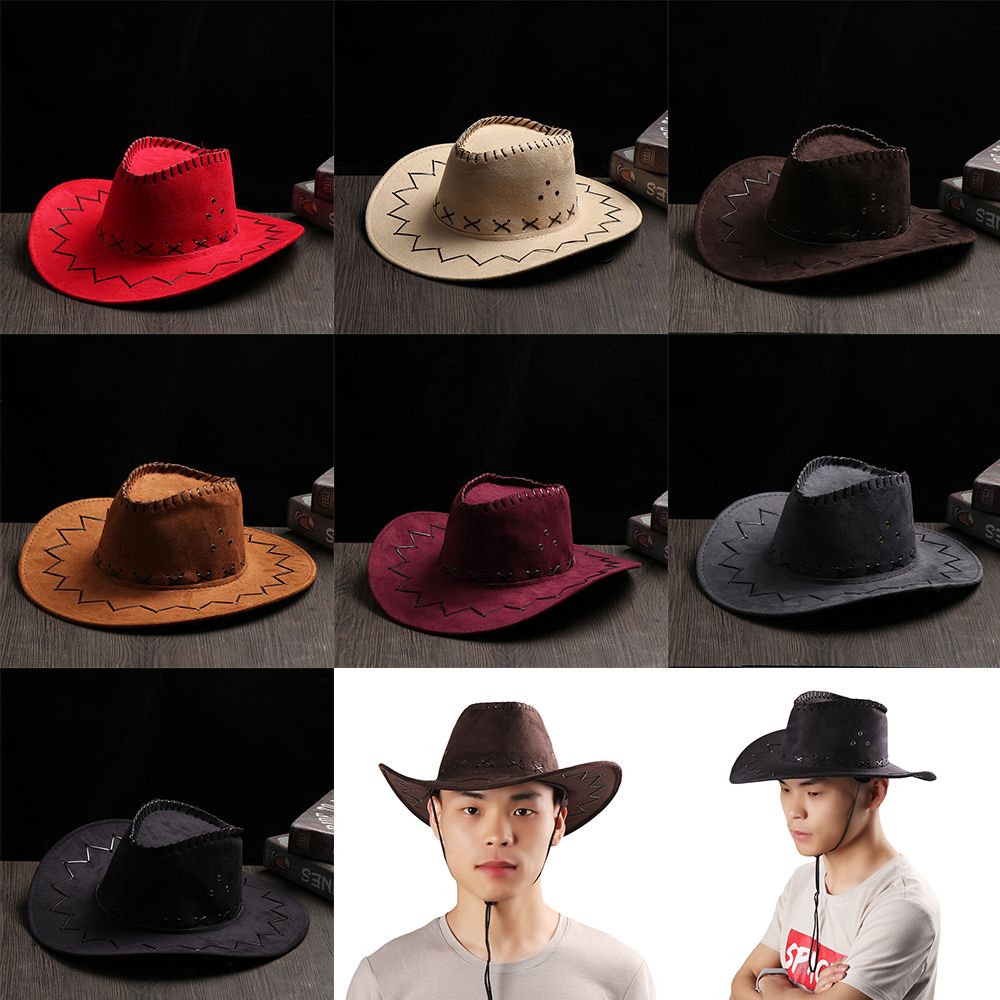 Chapeau de Cowboy en Daim pour Homme et Femme, Casquette Unisexe en Polyester, Nouvelle Collection