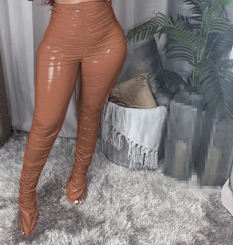 Pantalons en PU pour femmes, vêtements d'automne, pantalons en cuir, vêtements d'hiver pour femmes, pantalons chauffants 2021