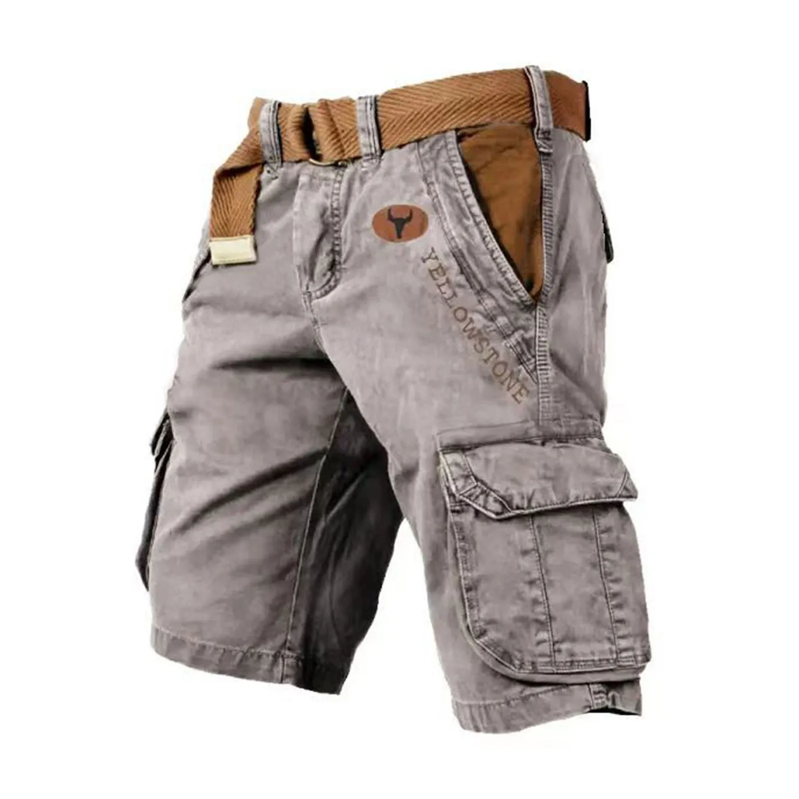 Salopette de Sport pour hommes, vêtements amples, pantalons décontractés cinq quarts, corde élastique, respirant, pantalon à nouer