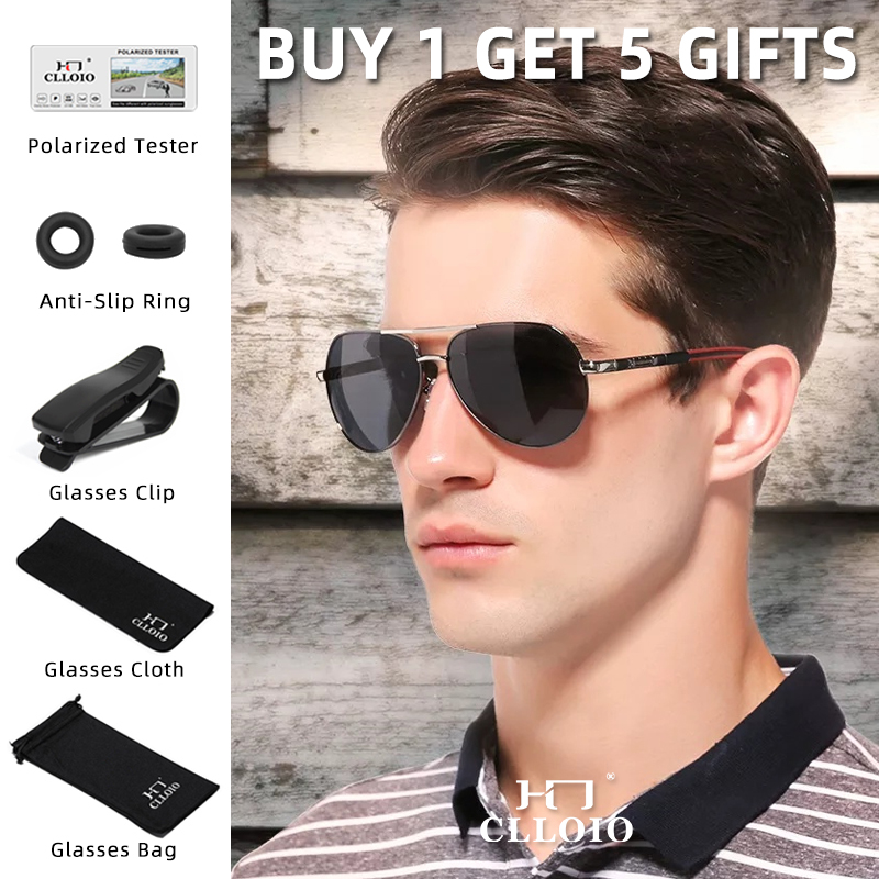 CLLOIO – lunettes de soleil polarisées en aluminium pour hommes et femmes, classiques, pour conduire, pilote, marque de styliste, Vintage