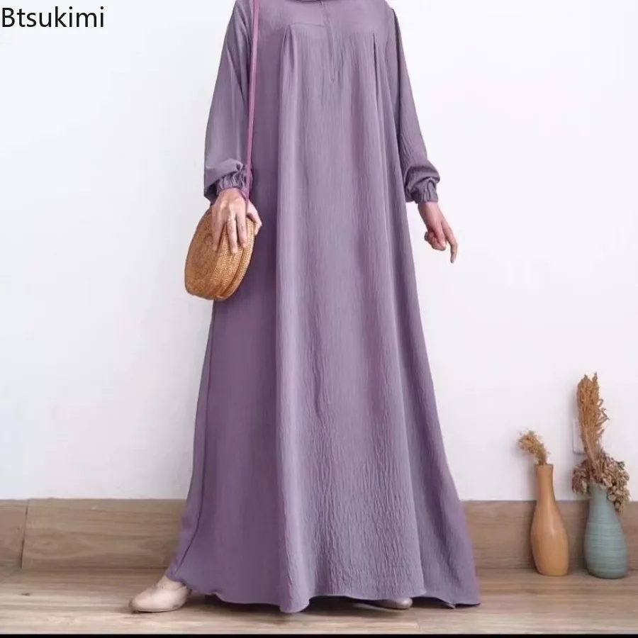 Abayas musulmans modestes pour femmes, Robe Maxi décontractée à manches longues, Kaftan du Ramadan, vêtements islamiques, fête Eid, Jalabiya, 2026