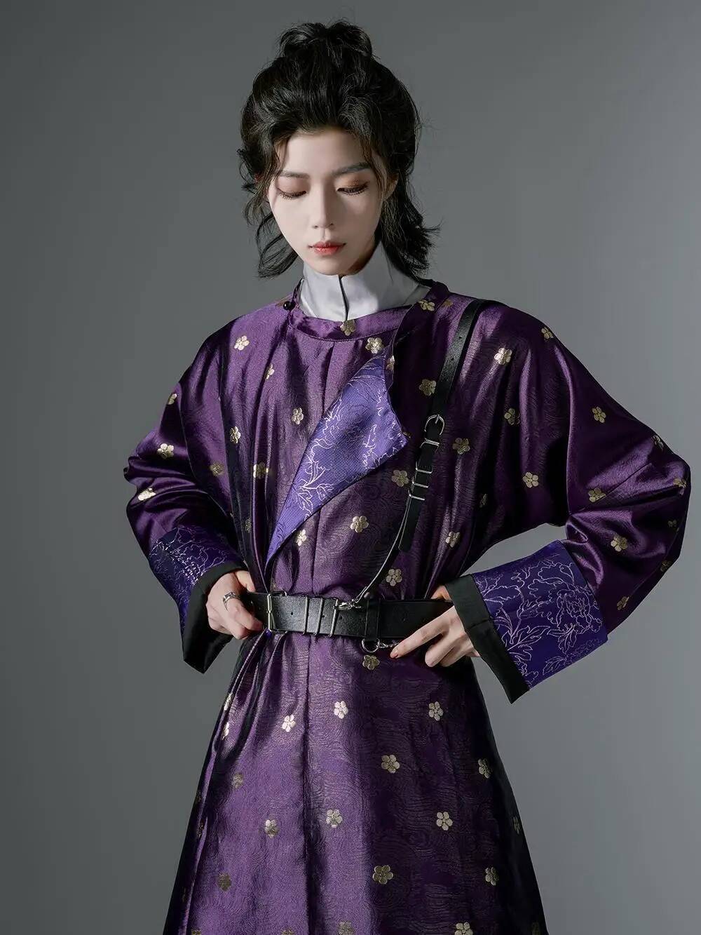 Hommes femmes Vintage danse ethnique Hanfu chinois Robe en soie Costume dynastie Tang violet Hanfu ancien longue Robe Hanfu