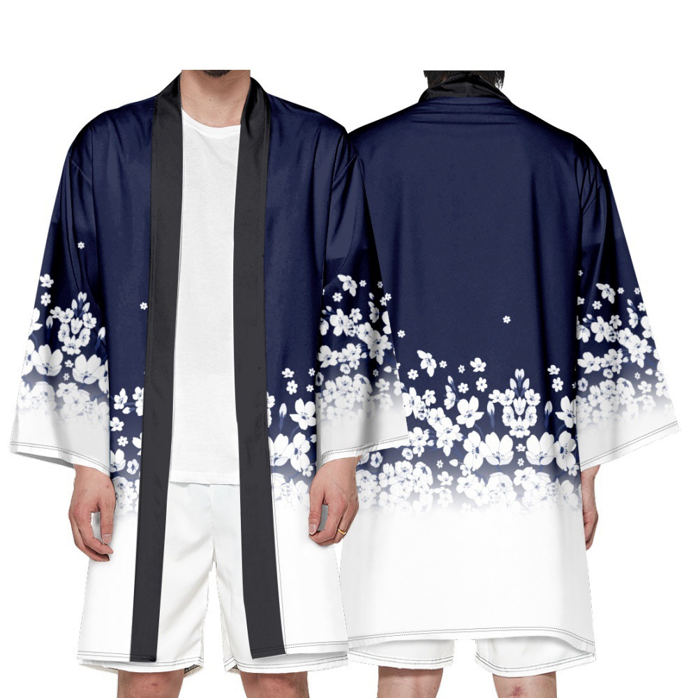 Kimono Long traditionnel japonais pour femmes et hommes, Streetwear, Cardigan de plage Yukata, mode Cosplay Haori, chemises haut