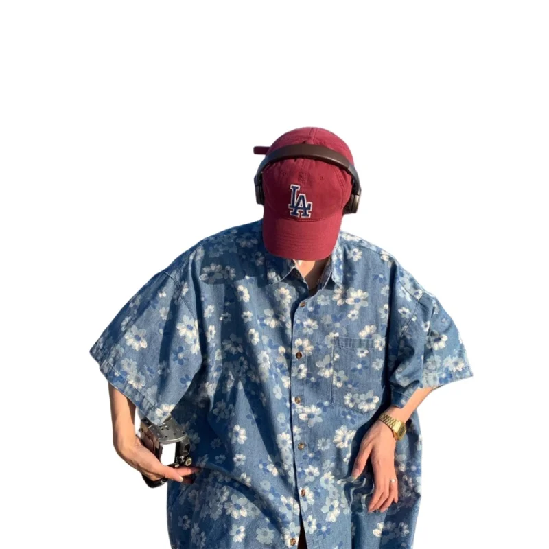 Hommes mode décontracté hauts respirant à manches longues chemises Blouses homme chemise en coton ample imprimé chemise de plage Streetwear homme vêtements