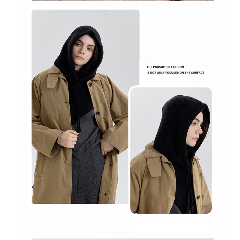 Cagoule d'hiver pour femmes, écharpe tricotée à capuche, casquette chaude d'extérieur, une pièce, col de cou, chapeaux pour filles