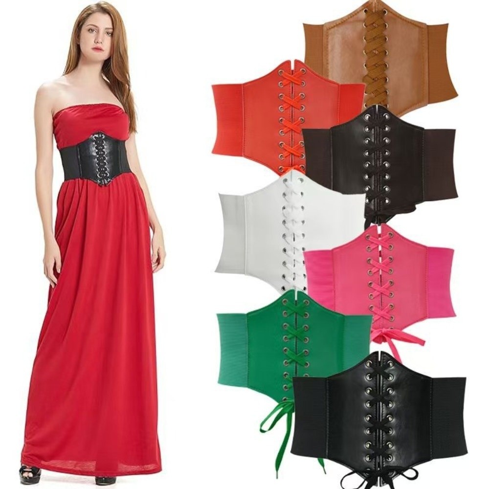 Ceinture large élastique de style corset, décorative, à porter à l'extérieur, amincissante, pour jupes, robes et vêtements