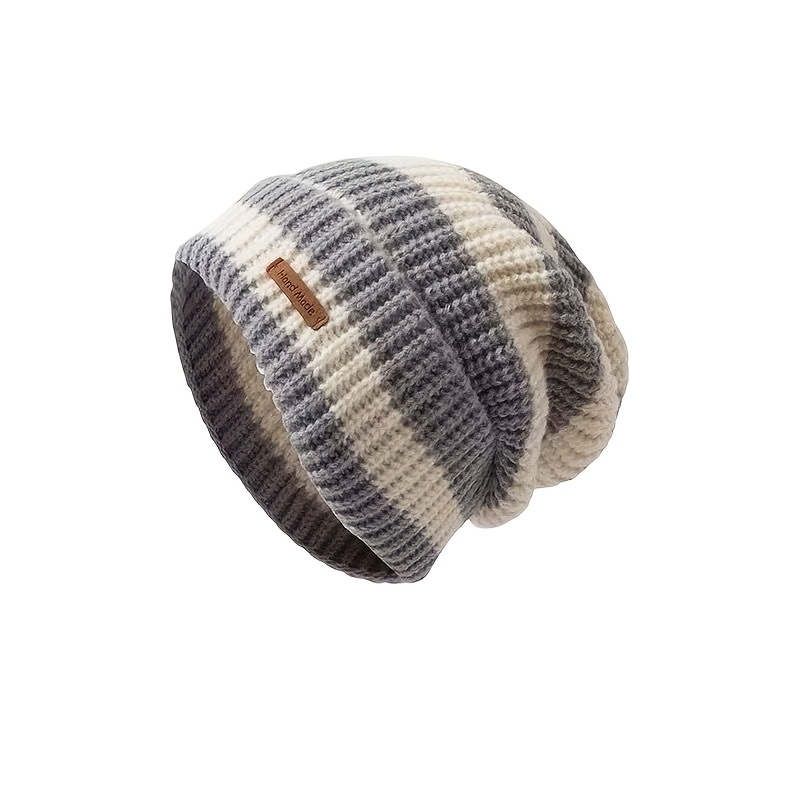 Chapeau d'hiver pour hommes et femmes, bonnet en tricot de marque tendance, grande taille, en laine.