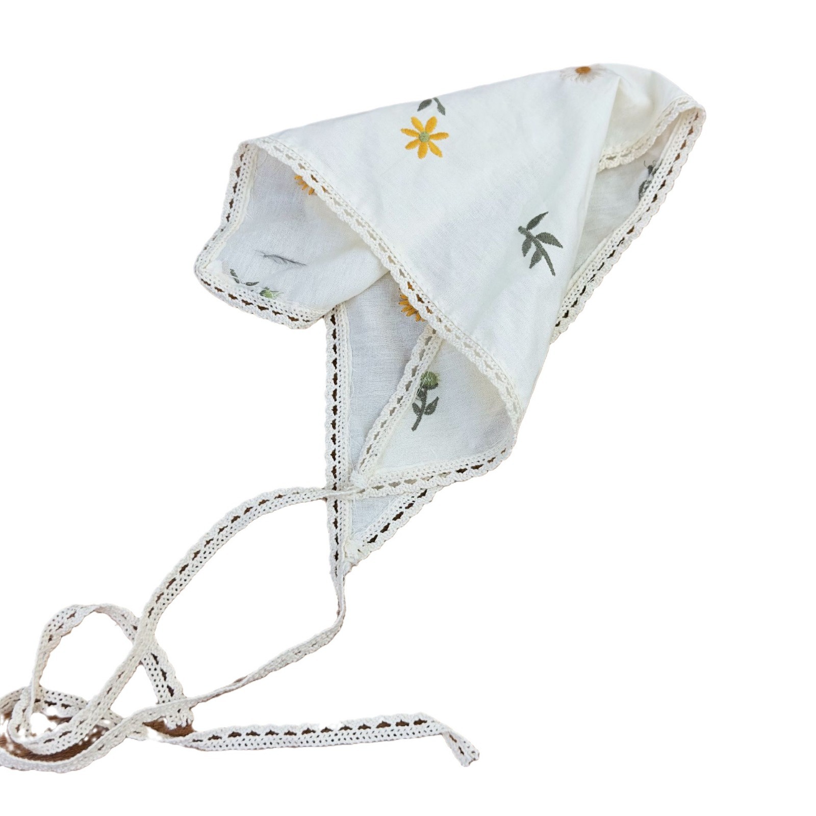 Tissu imprimé Triangle écharpe fleur bandes de cheveux femmes doux rétro chapeaux Turban Bandana bandeaux pour fille cheveux accessoires