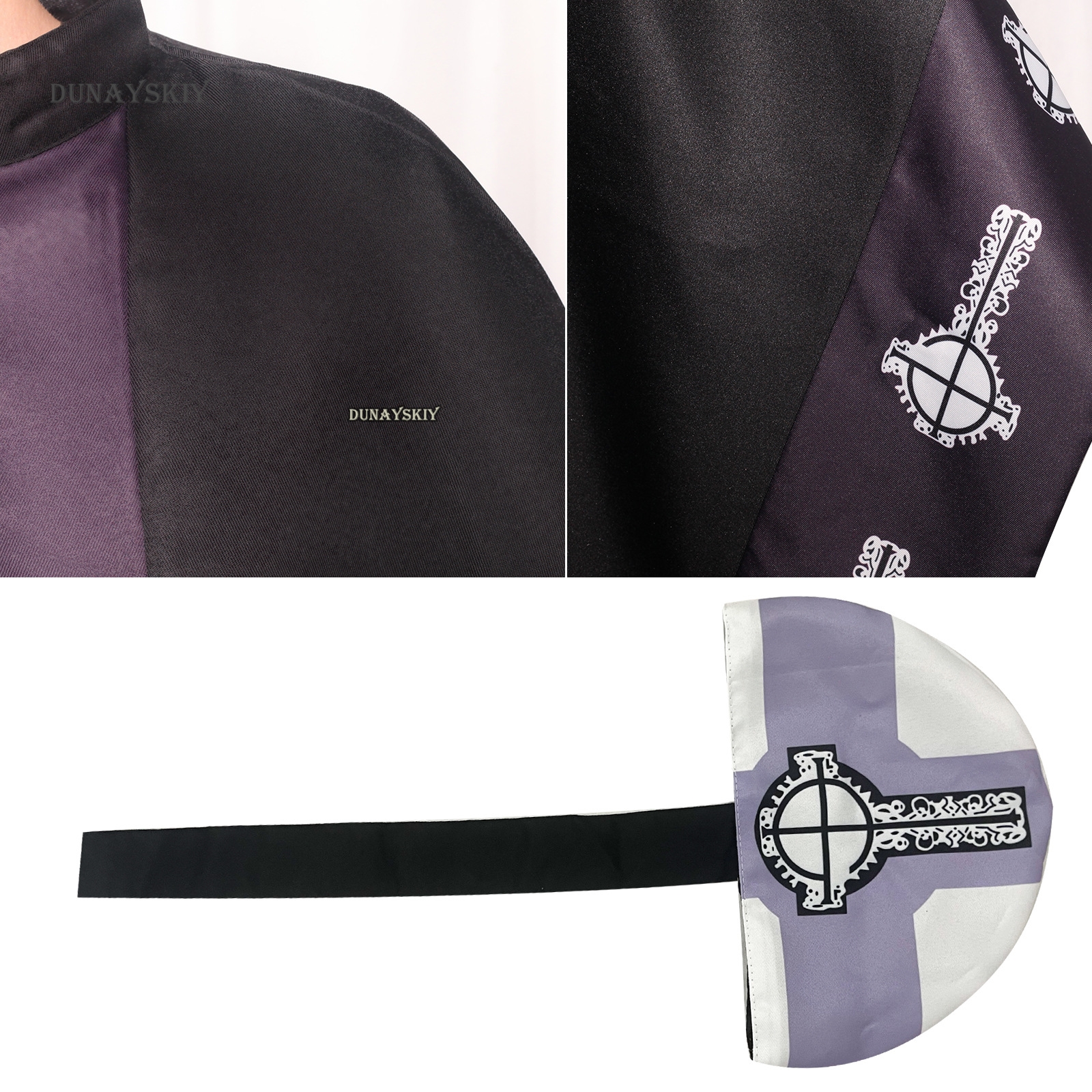 Costume de cosplay émérite médiéval, cape de papa, Everak noire du moyen âge avec chapeau, ensemble complet pour adulte, fête d'Halloween trempée