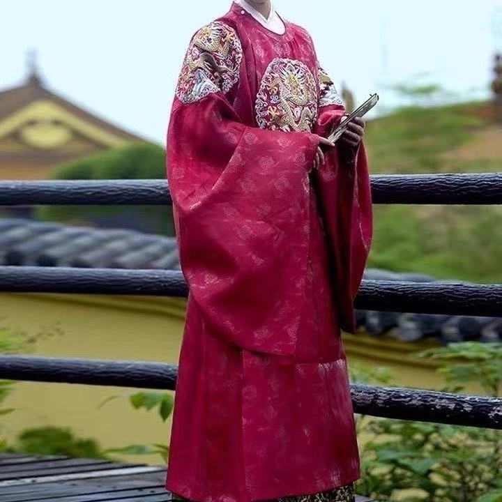 Robe longue Hanfu traditionnelle de la dynastie Ming, imprimé Dragon classique, Style Chiense, Costume de marié de mariage, vêtements de Cosplay d'halloween
