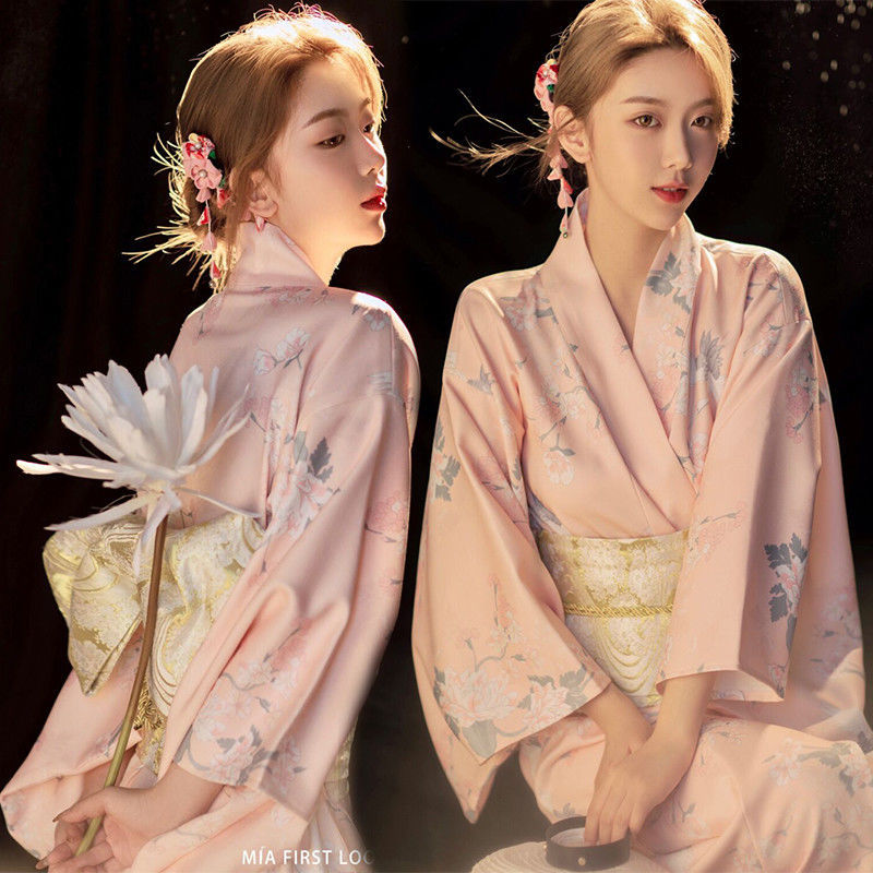 Robe de soirée Yukata pour femmes, Kimono, tendance nationale, Sexy, avec Obi, nouveauté, Costume de Cosplay japonais, Floral, taille unique