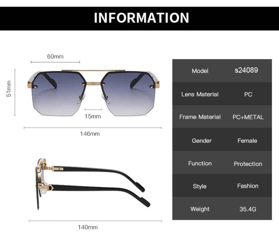 Lunettes de soleil métalliques pour hommes, monture carrée demi-cerclée, style décontracté, tendance, personnalité, rétro, mode, pour sports de plein air
