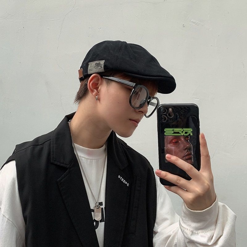 Bérets et casquettes à visière pour hommes et femmes, tendance urbaine, été et automne, classiques, polyvalents, style hip-hop, adaptés à un usage quotidien.