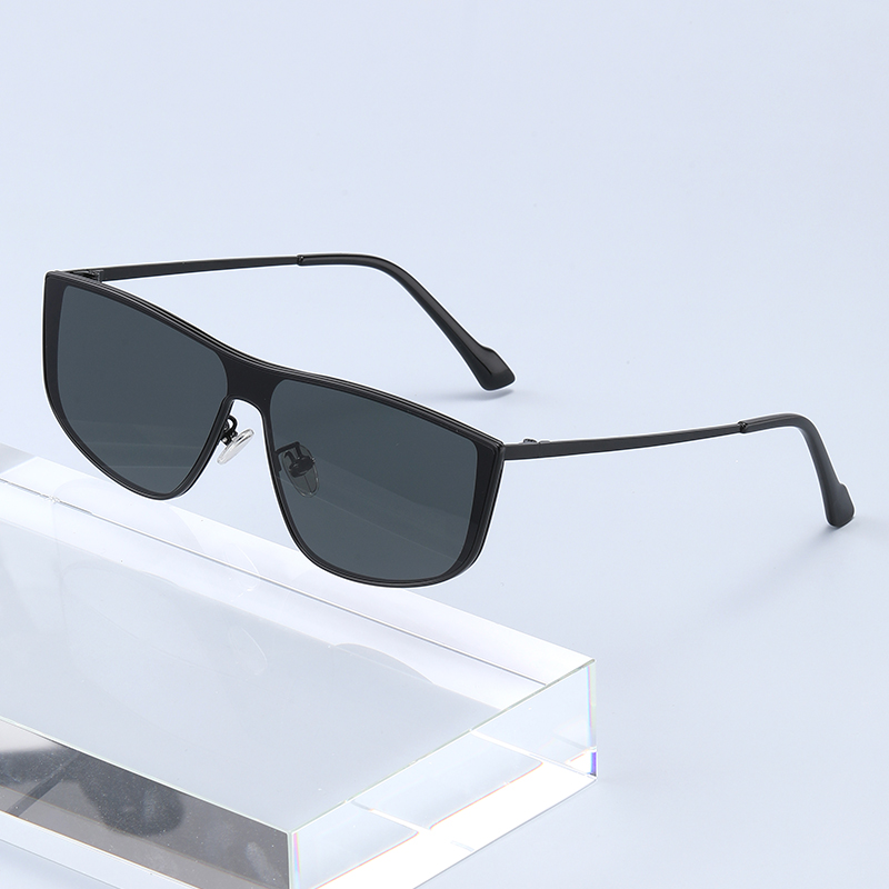 Lunettes de soleil monobloc à monture métallique, élégantes et haut de gamme, pour visages carrés et ronds, pour femmes et hommes