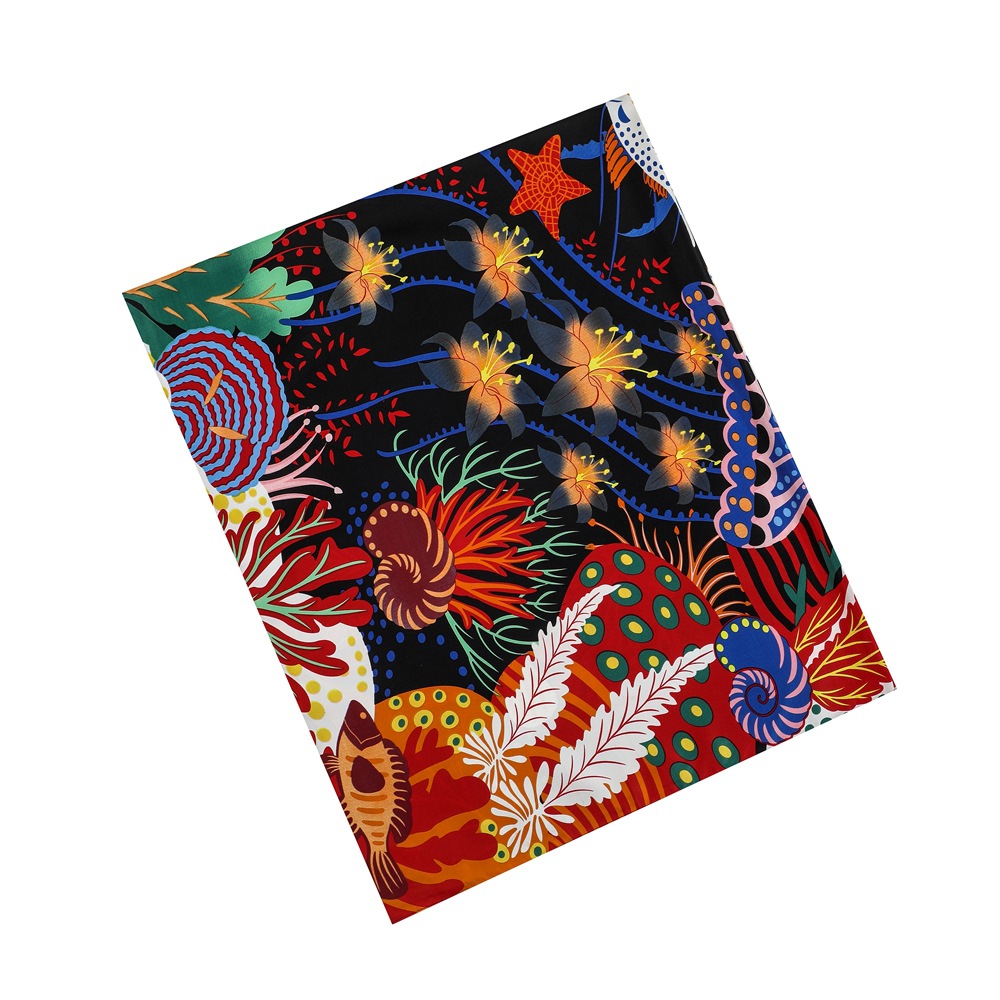 130*130 cm 100% Foulard en soie sergé femmes carré Bandana châle le monde sous-marin imprimé foulards femme Foulard foulard