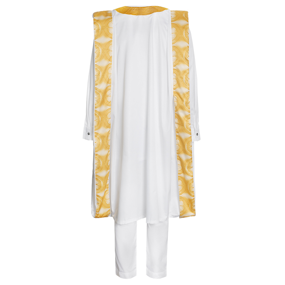 Nouveaux vêtements africains pour hommes Dashiki Tradition tenue Robe broderie hauts blancs pantalons costumes Bazin musulman vêtements de fête de mariage