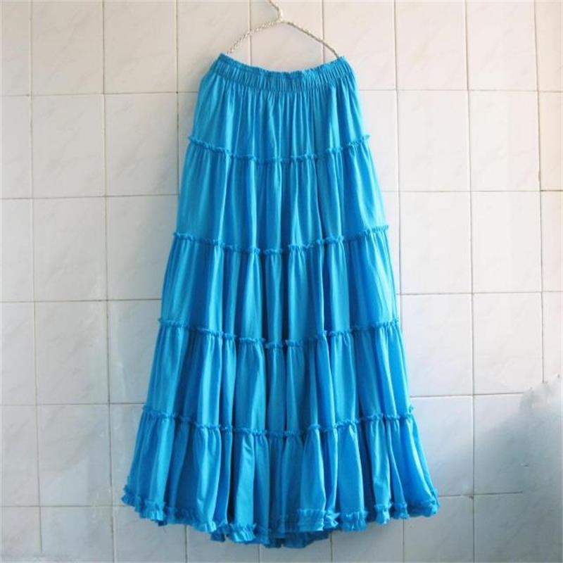 Jupes longues plissées en coton style bohème pour l'été, taille élastique, patchwork, pour femmes