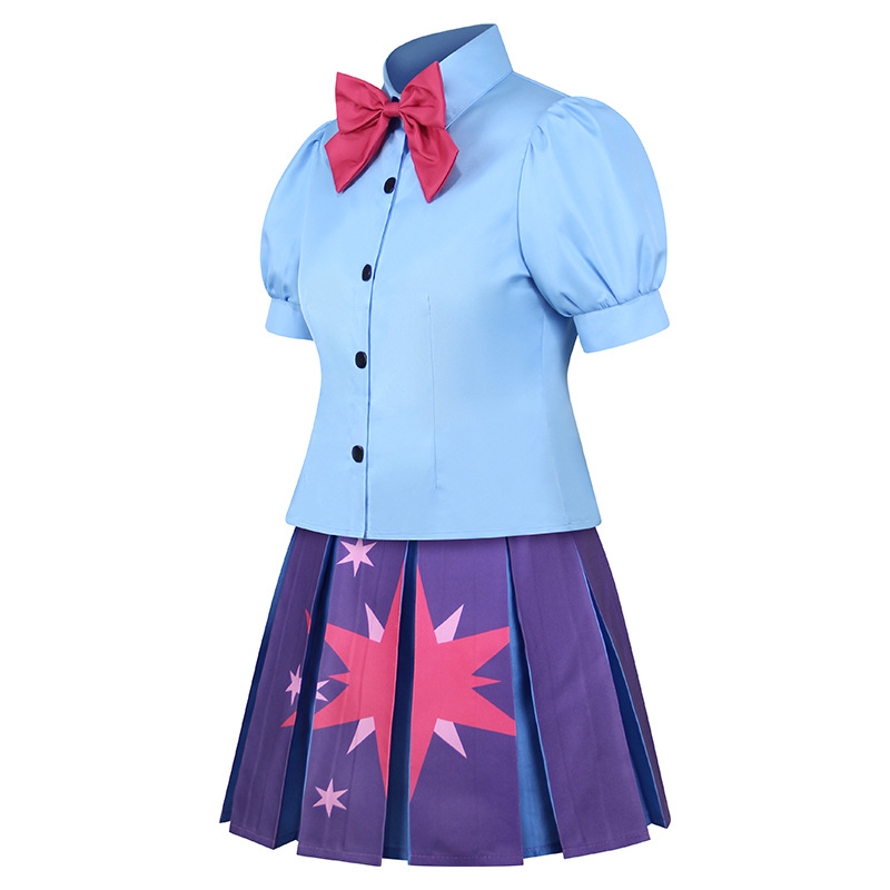 Tenue de Jeu de Rôle Fille Anime, Ensemble Robe Courte et Perruque, Costume de Fille Chevalière Fantastique, Vêtements de Déguisement pour Fête d'Halloween et Spectacle Scénique