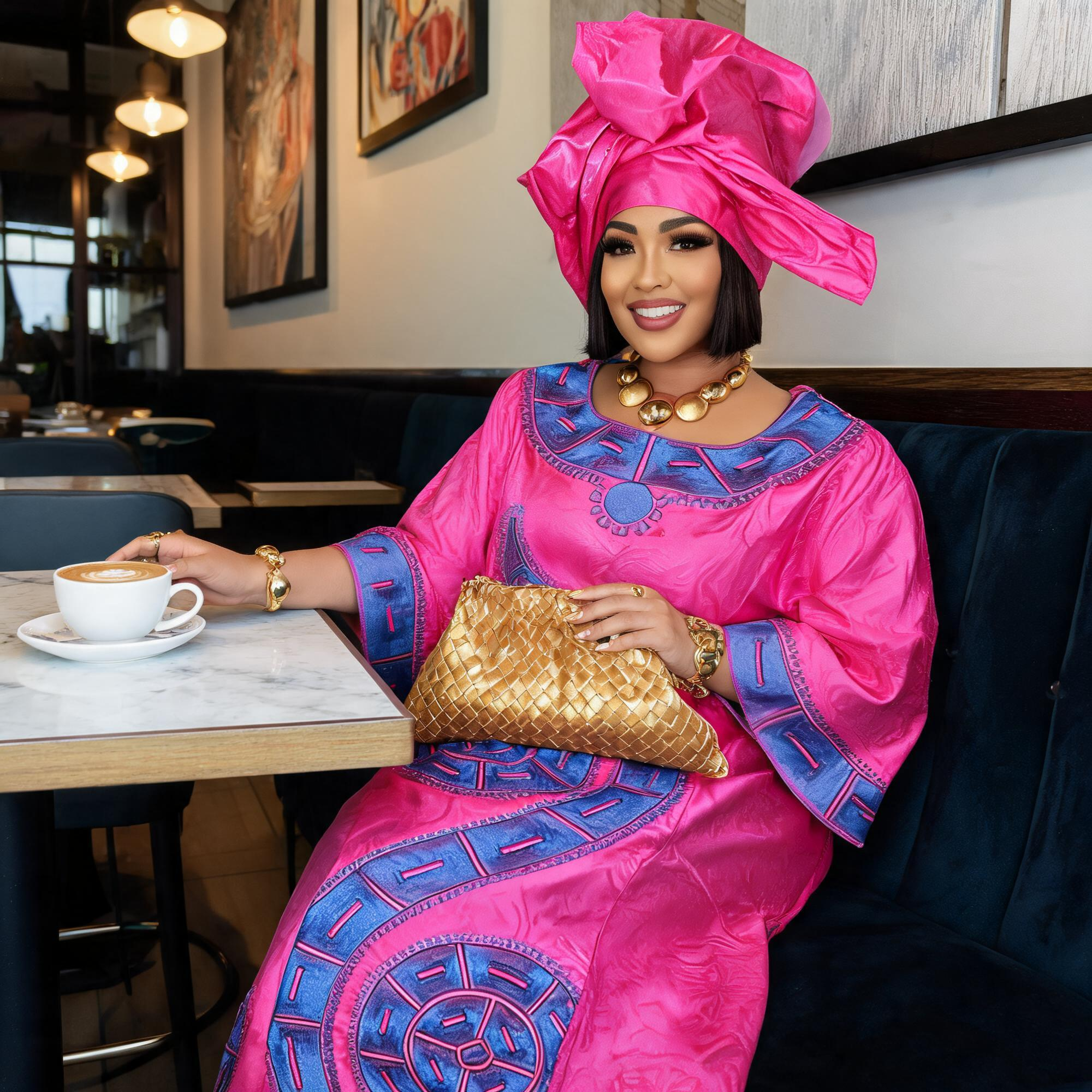 Robes africaines pour femmes grande taille, robe longue en bazin riche avec broderie et écharpe