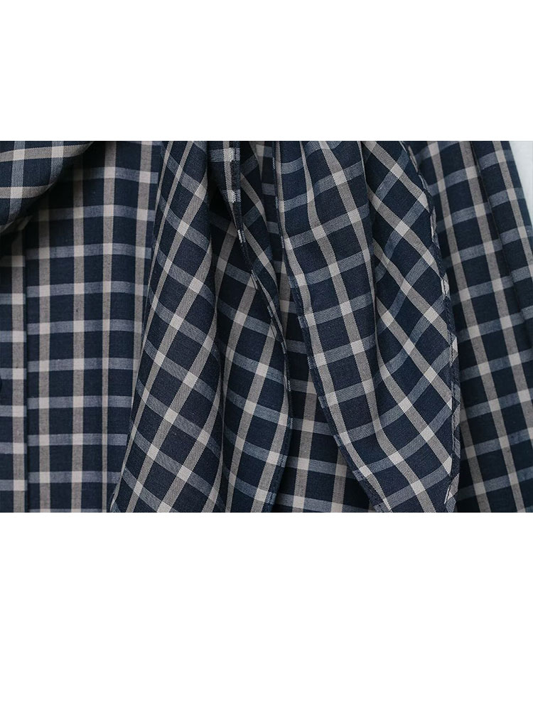 HH Femme 2026 Chemise à carreaux polyvalente à revers et manches longues, style décontracté chic, boutonnage simple