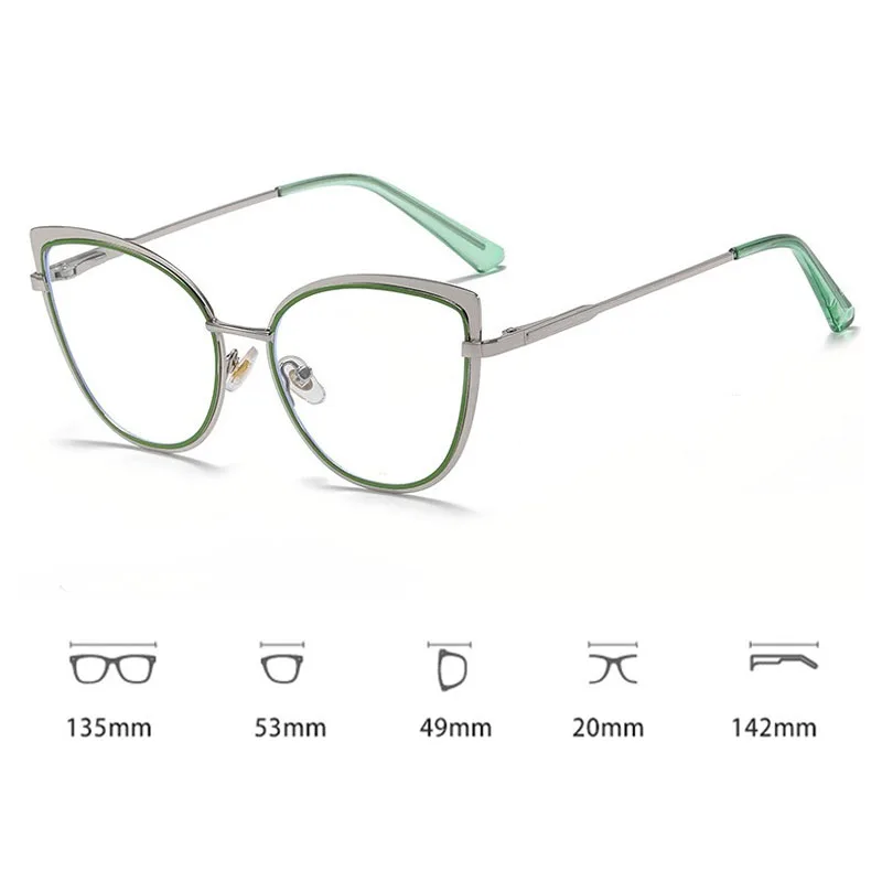 2025 Anti-lumière bleue femmes oeil de chat lunettes cadre marque concepteur surdimensionné lunettes optiques montures lunettes claires