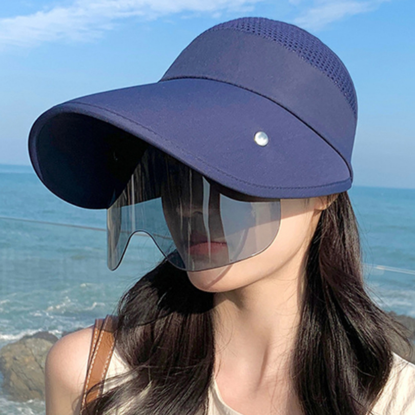 Chapeau de soleil d'été pour femmes avec lunettes, seau à Large bord de 13cm, casquette supérieure vide respirante pour l'extérieur, bande magique réglable, casquette de plage de voyage