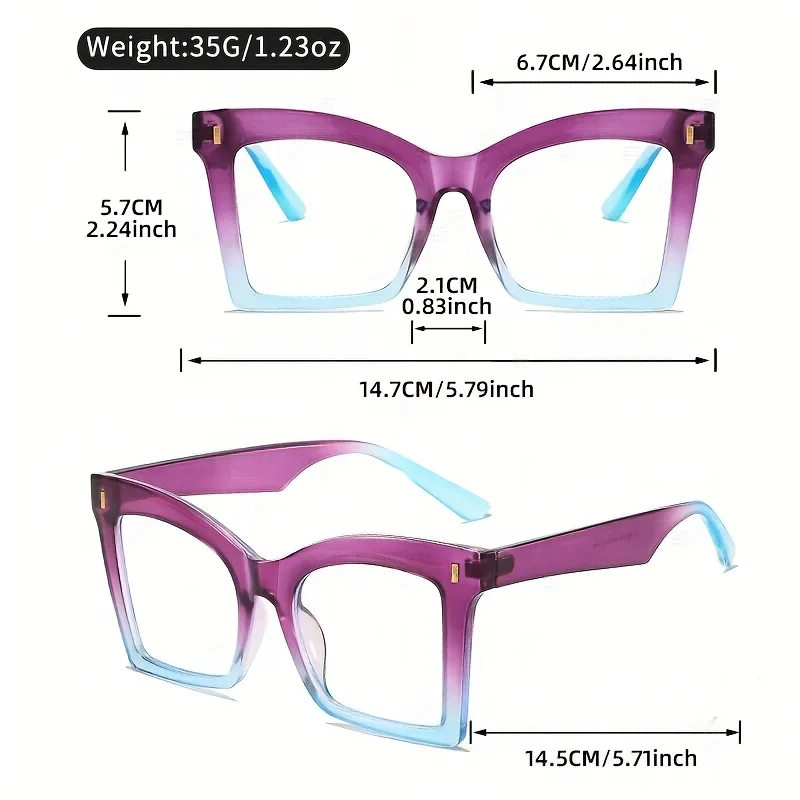 Lunettes de lecture de style nouveau pour femmes, monture surdimensionnée carrée, verres correcteurs bloquant la lumière bleue, lunettes presbyopes